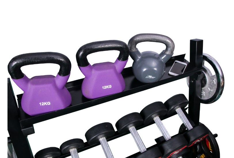 Gym Weights Plates Storage Rack Holder Barbell Dumbbell Kettlebell 3 Tier